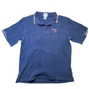 Mens Navy New England Patriots NFL Polo Shirt Short Sleeve Embroidered Logo